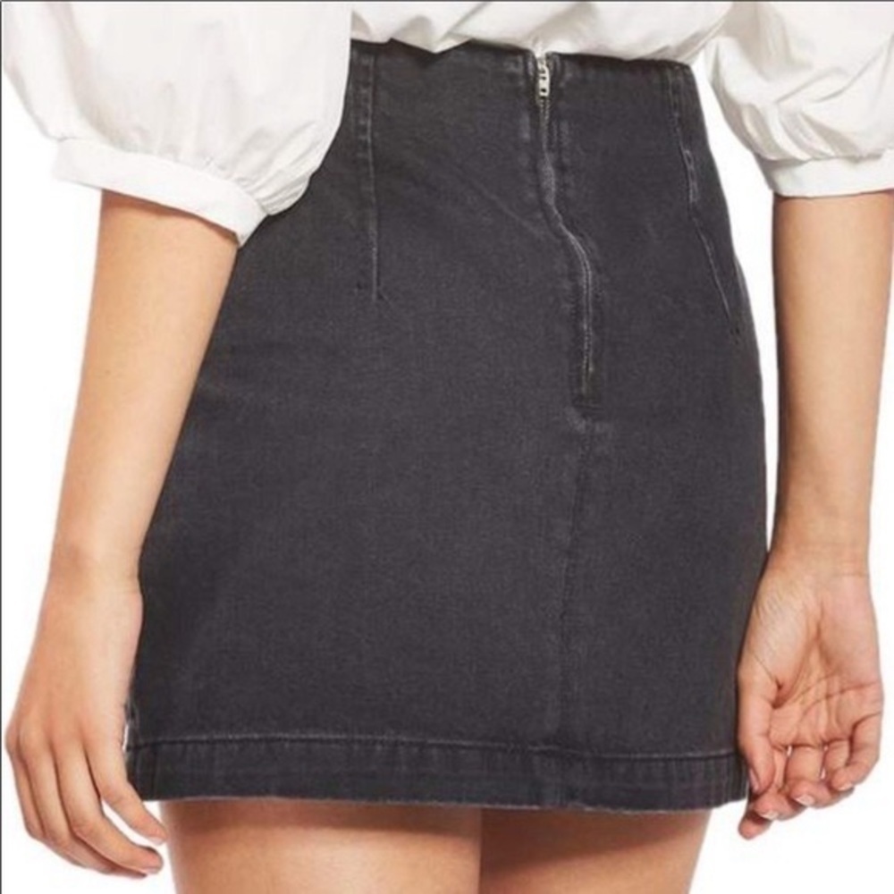 COPY - Topshop Cross Stitch Embroidered Moto Skirt Size 8 - Picture 11 of 12